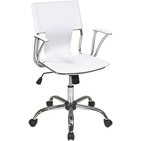 Gossip Office Chair 22x22x37H White Leather