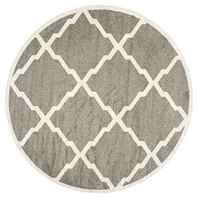 Lexie Rug- Grey and White 7' Round AreaRug