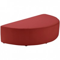 Half Round Ottoman Red Leather