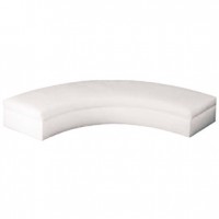 Spanga Curve Bench White Leather  70x31x19h1