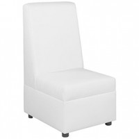 Spanga High Back   Chair White Leather  26x31x48h