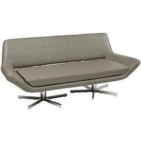 Yield Sofa Gray Leather  72x30x31h